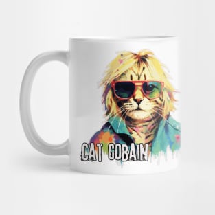 Cat Cobain for cat and grunge lovers Mug